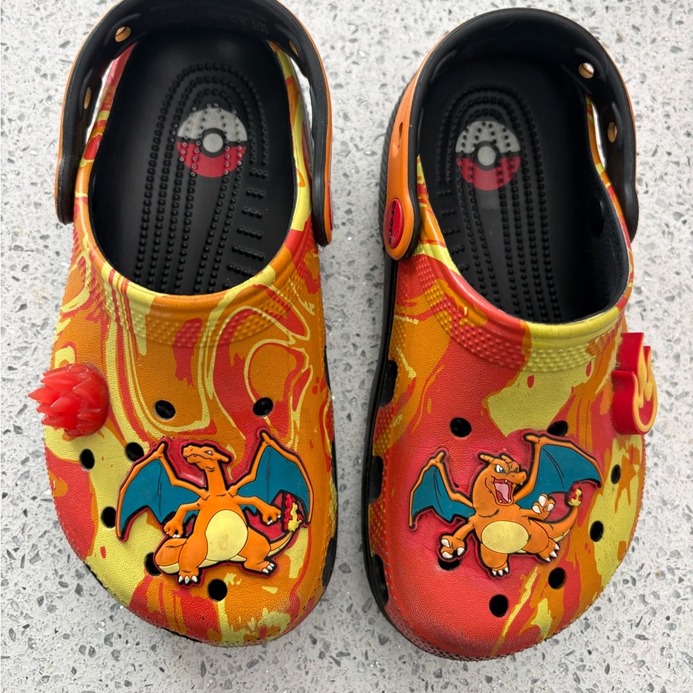 CROCS Kids Dragon Adventure Slippers - Orange and Black